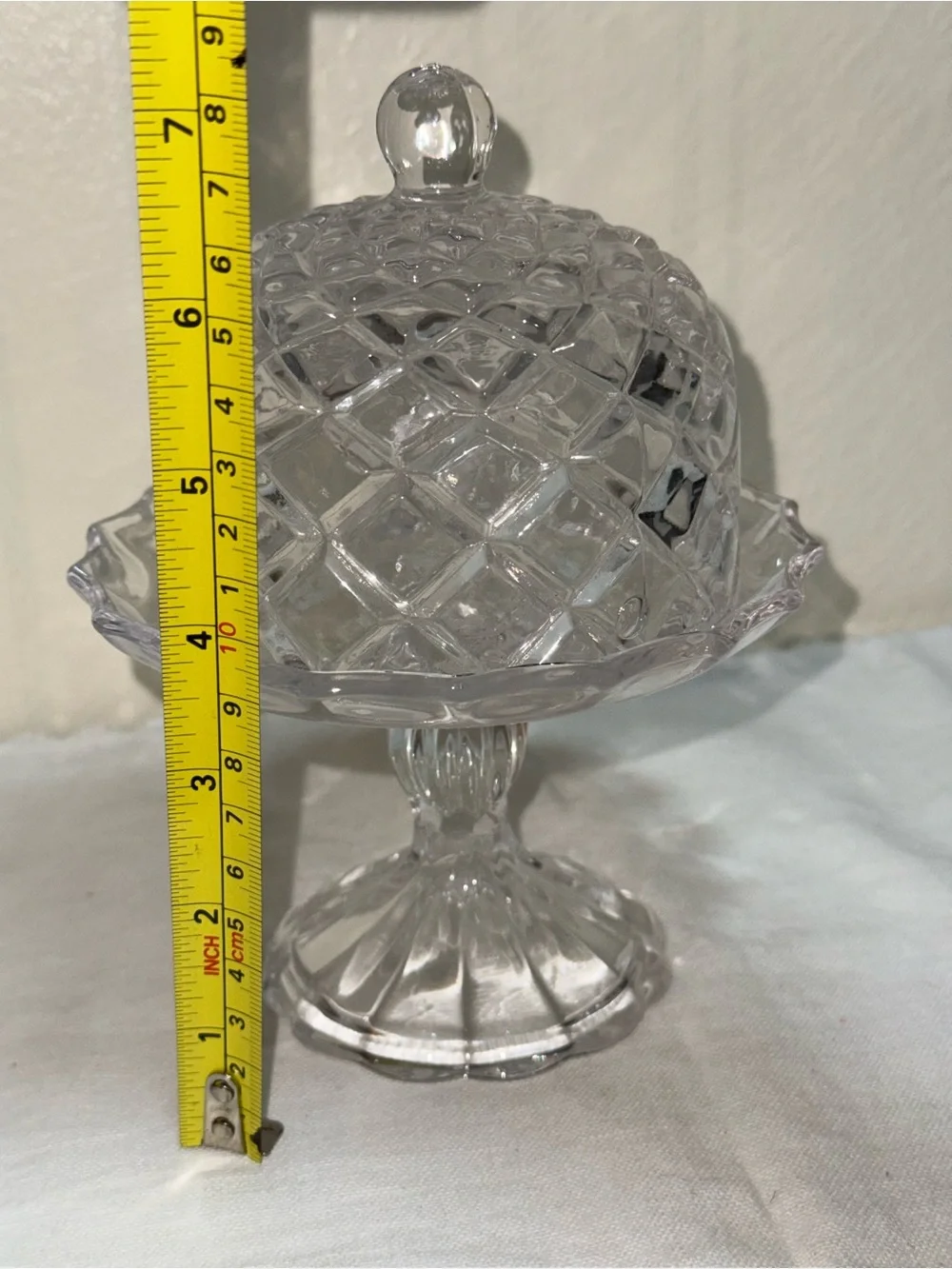 Clear Glass Covered Pedestal Cake Stand